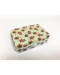Коробка для безделушек и мелочей Цветочный узор арт.43712 9х6,5х2,7см из черного окрашенного металла 9х6,5х2,7