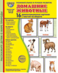 Дем. картинки СУПЕР Домашние животные В ПАПКЕ. 16 демонстрационных картинок с текстом 173х220 мм