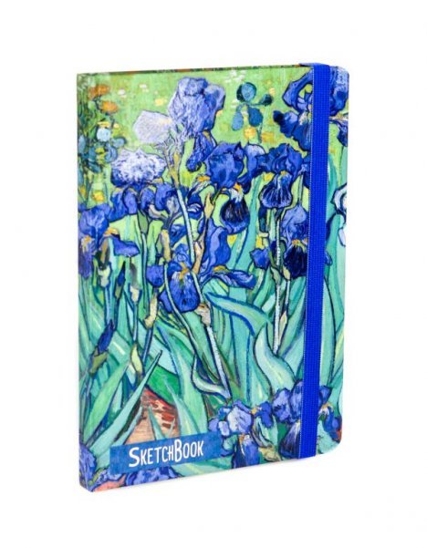 СЕРИЯ: СКЕТЧБУК А5 матовая ламин.обл., резинка 145х203 (Проф-Пресс) СКЕТЧБУК А5. Ван Гог. ИРИСЫ выб.лак