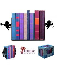 Декоративная подставка-ограничитель для книг Купидоны арт. 40649 15812см, из черного окрашенного металла с антискользящими подложками из ЭВА этиленвинилацетата, комплект из 2 шт 15812 арт.40649