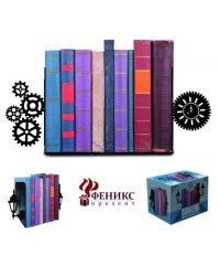 Декоративная подставка-ограничитель для книг Механизм арт. 40644 15812см, из черного окрашенного металла с антискользящими подложками из ЭВА этиленвинилацетата, комплект из 2 шт 15812 арт.40644