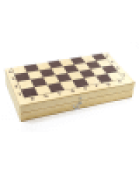 Игра настольная Шахматы и шашки деревянная коробка, пласт.фигуры, поле 29х29см