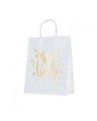 Пакет Enjoy today из крафт-бумаги, для сувенирной продукции, с тиснением, с шириной основания 26 см, плотность бумаги 120 гм2 26х32.4х12.7см арт.79132 26х32.4х12.7см арт.79132
