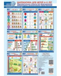 Сфера математики. Математика для детей 4-5 лет. Комплект из 8 образовательных плакатов формата А3 для формирования элементарных математических представлений