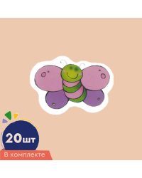 Счетный материал. Набор из 20 вырубных фигурок из плотного картона. Бабочка