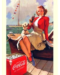VOGUE. Кока-кола девушка с собакой. Серия плакатов. Формат А4.