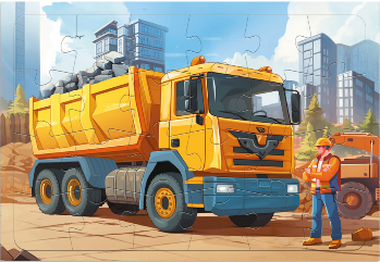 Пазл листовой на подложке. Грузовик. 24 детали. 29,5х21 см. ГЕОДОМ