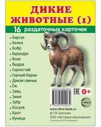 Дем. картинки СУПЕР Дикие животные 1. 16 раздаточных карточек с текстом на обороте учебно-методическое пособие с комплектом демонстрационного материала 63х87 мм, познавательное и речевое развитие