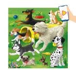 Пазл фигурный на подложке+Дополненная реальность. 45 деталей. Собачки. 30х30,5 см. ГЕОДОМ