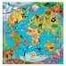 Пазл фигурный на подложке. 80 деталей. Карта мира. Животные. 30х30,5 см. ГЕОДОМ