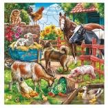 Пазл фигурный на подложке. 80 деталей. На ферме. 30х30,5 см. ГЕОДОМ