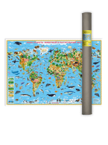 ПРОкарта интерактивная Животный и растительный МИР, 101х69 см, ЛАМ. в тубусе
