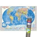 КАРТОГРАФИЯ КЛАССИЧЕСКАЯ (ГеоДом) ПРОкарта интерактивная МИР полит. с инфографикой, 157х107 см, 1:18,5 млн, в тубусе