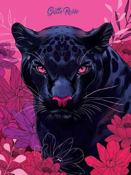 Gatto Rosso. Блокнот в клетку ДИКИЕ КОШКИ ПАНТЕРА