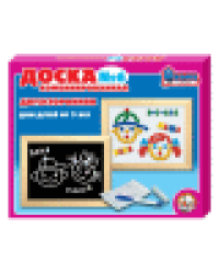 Доска комбинированная 6 рус.алф, цифры, знаки, h25 мм, магн.шестигр.мозаика неокр.