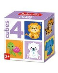 Кубики пластмассовые Звери 4 шт Baby Toys