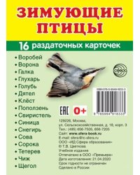 Дем. картинки СУПЕР Зимующие птицы. 16 раздаточных карточек с текстом на обороте учебно-методическое пособие с комплектом демонстрационного материала 63х87 мм, познавательное и речевое развитие