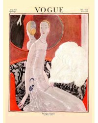 VOGUE. Леди с веером у зеркала. Серия плакатов. Формат А4.