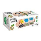 Кубики деревянные на оси Часть и целое 3 кубика