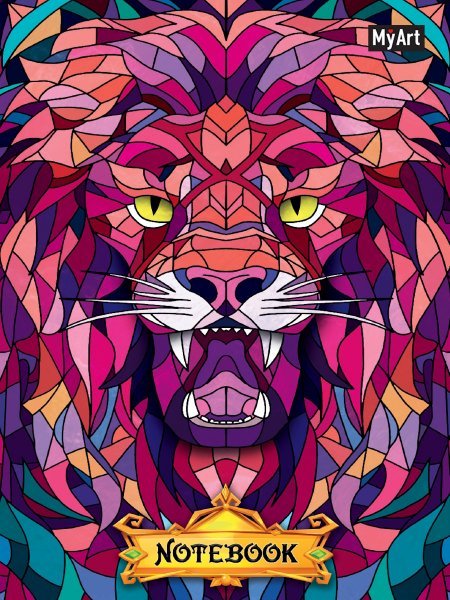 MyArt. БЛОКНОТ в клетку Витражи. Лев