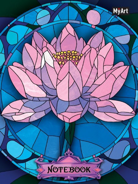 MyArt. БЛОКНОТ в клетку Витражи. Лотос