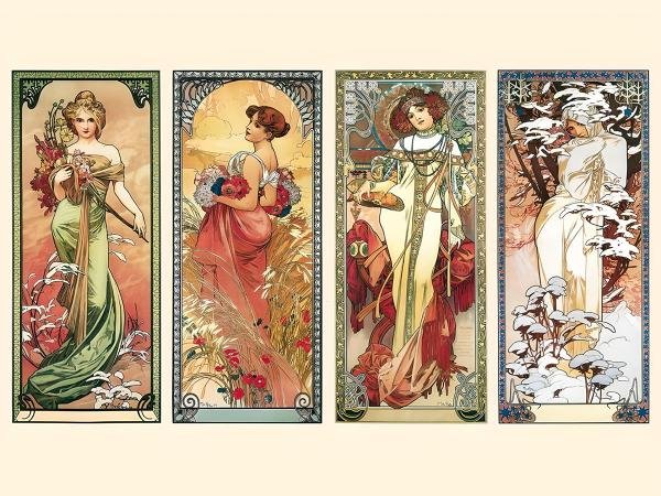 Постер.Альфонс Муха. Серия «Времена года 1900г.». Формат А3.