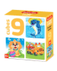 Кубики пластмассовые Глазастики 9 шт Baby Toys