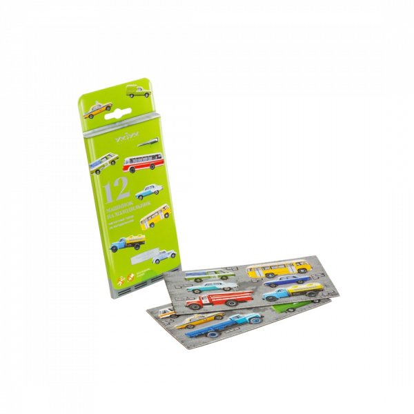 12 машинок на холодильник. Магнитный город на холодильнике. Коллекционный набор.