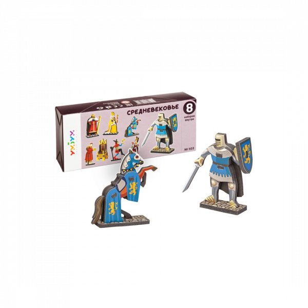 Средневековье Набор из 8 пазлов. Игра настольно-печатная Объемные пазлы