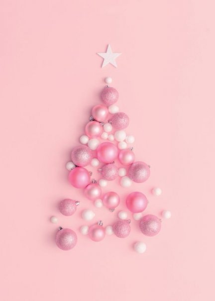 Блокнот с резинкой Pink Christmas tree розовый. А5, твердый переплет, 192 стр.
