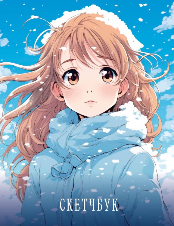 Обложка книги «Новогодний скетчбук. Аниме 162х210 мм, на навивке, 40 л., плотность бумаги 160 гр., голубой», ISBN 9785041915988