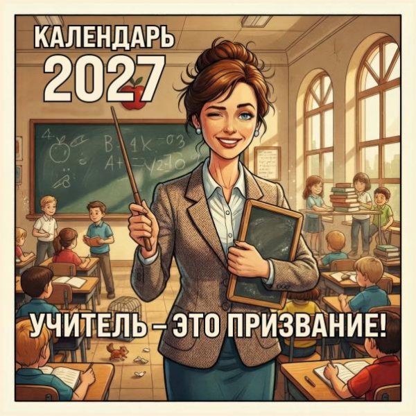 Обложка книги «Учитель - это призвание Календарь настенный на 2027 год 300х300 мм», ISBN 9785042472053