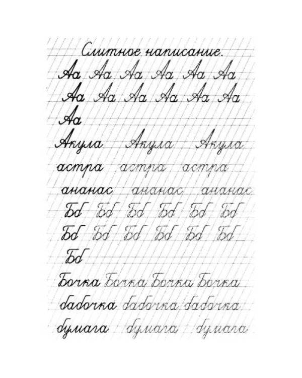 Дополнительное изображение книги «Прописи. Слитное написание букв»