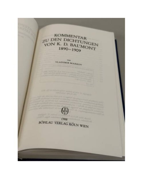 Kommentar zu den Dichtungen von K. D. Bal’mont 1890–1909