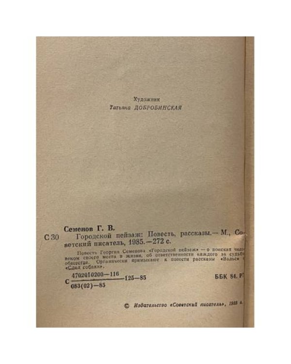 Дополнительное изображение книги «Городской пейзаж»