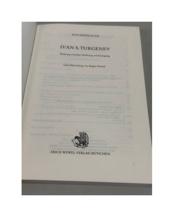 Дополнительное изображение книги « Ivan S. Turgenev. Dichtung zwischen Hoffnung und Entsagung.»