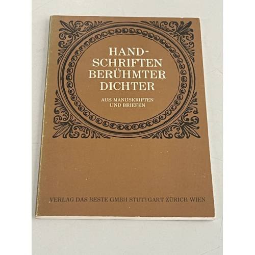 Handschriften berühmter Dichter aus Manuskripten und Briefen