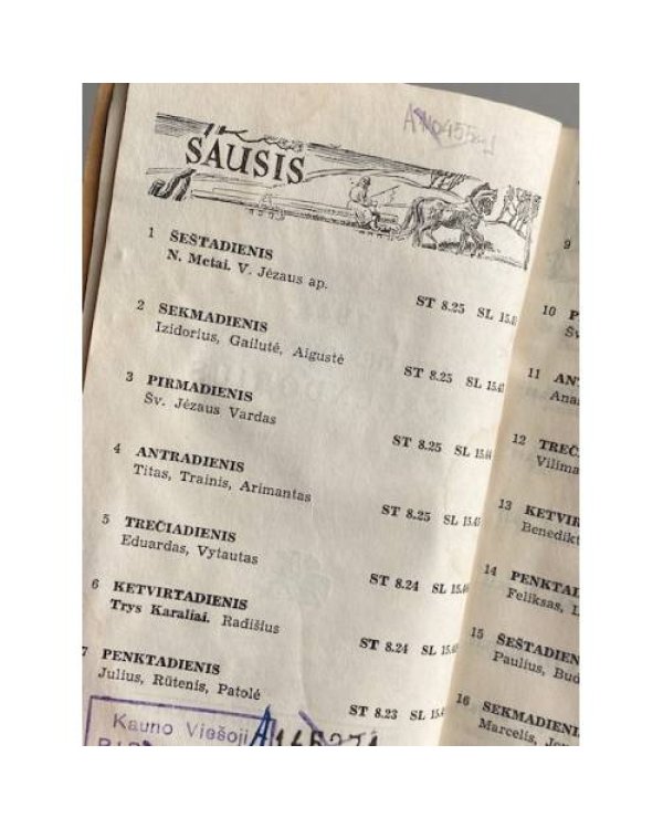 1944 Ateities Dienraščio Kalendorius
