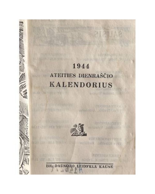 1944 Ateities Dienraščio Kalendorius