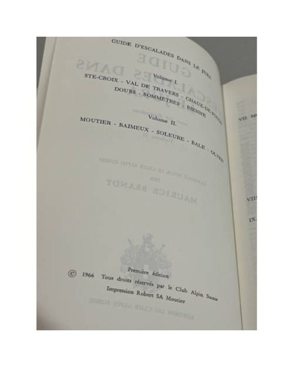 Дополнительное изображение книги «Guide d'escalades dans le Jura. Volume II»