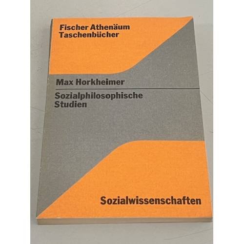 Обложка книги «Sozialphilosophische Studie» — Horkheimer Max