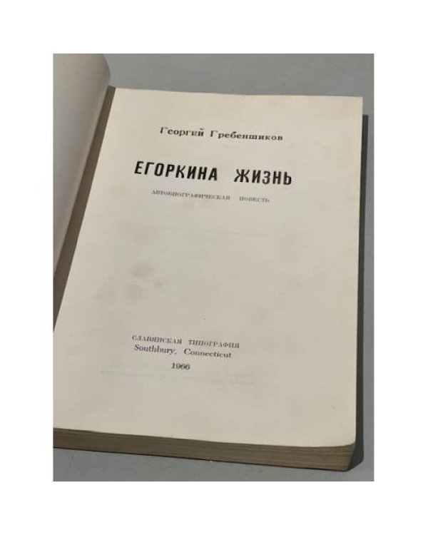 Егоркина жизнь. Автобиографическая повесть.