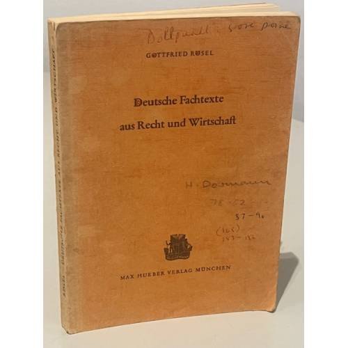 Обложка книги «Deutsche Fachtexte aus Recht und Wirtschaft» — Gottfried Rösel