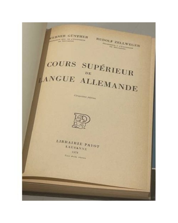 Cours superior de langue allemande. Cinquieme edition