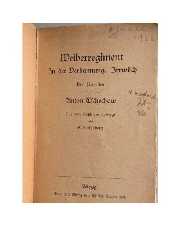 Anton Tschechow – Weiberregiment. In der Verbannung. Irrwisch. Drei Novellen