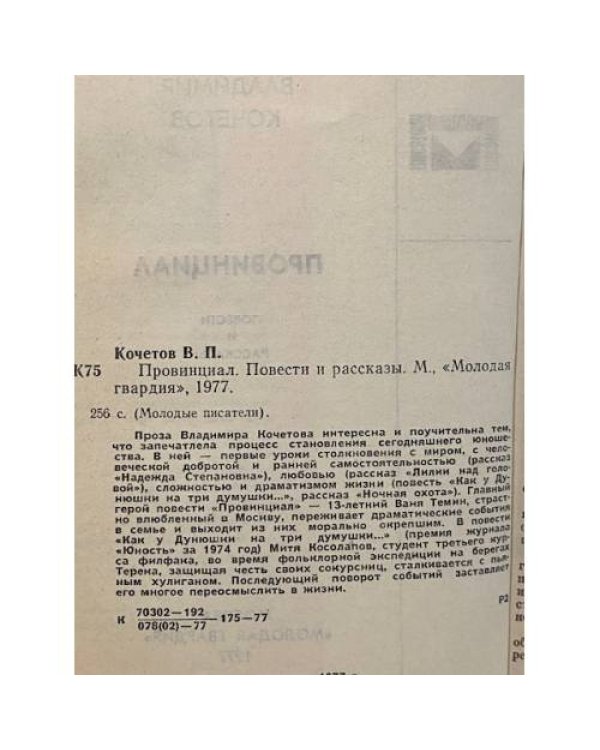 Дополнительное изображение книги «Провинциал»