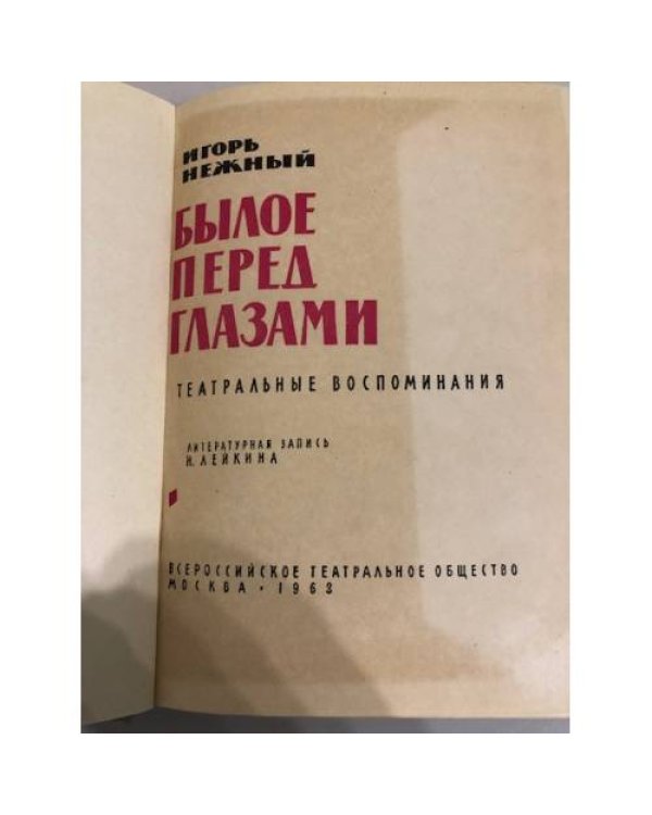 Былое перед глазами