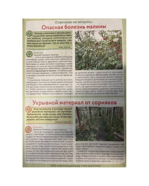 Дополнительное изображение книги «1000 советов дачнику №3 май 2025»