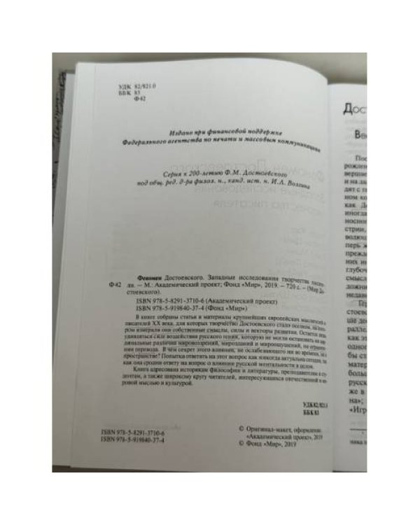 Дополнительное изображение книги «Феномен Достоевского. Западные исследования творчества писателя»