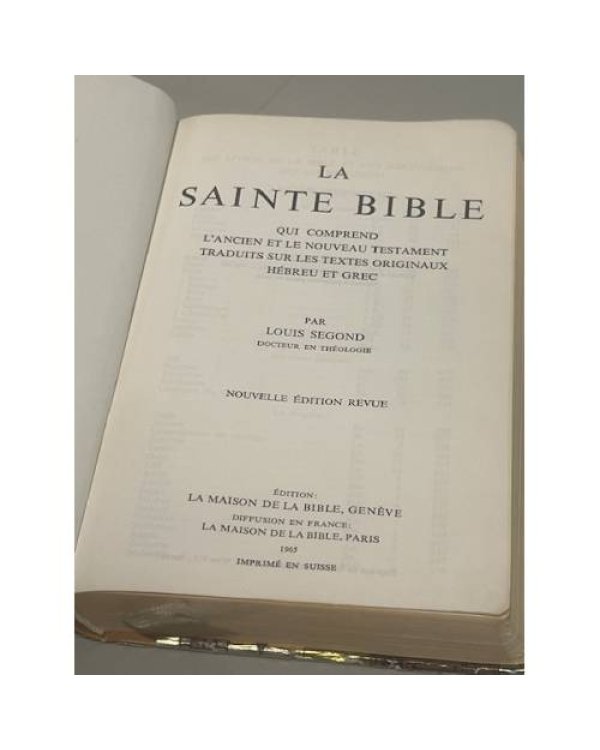 Дополнительное изображение книги «La Sainte Bible version Louis Segond»